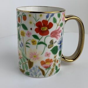 Rifle Paper Co Gold Rim Floral Mug